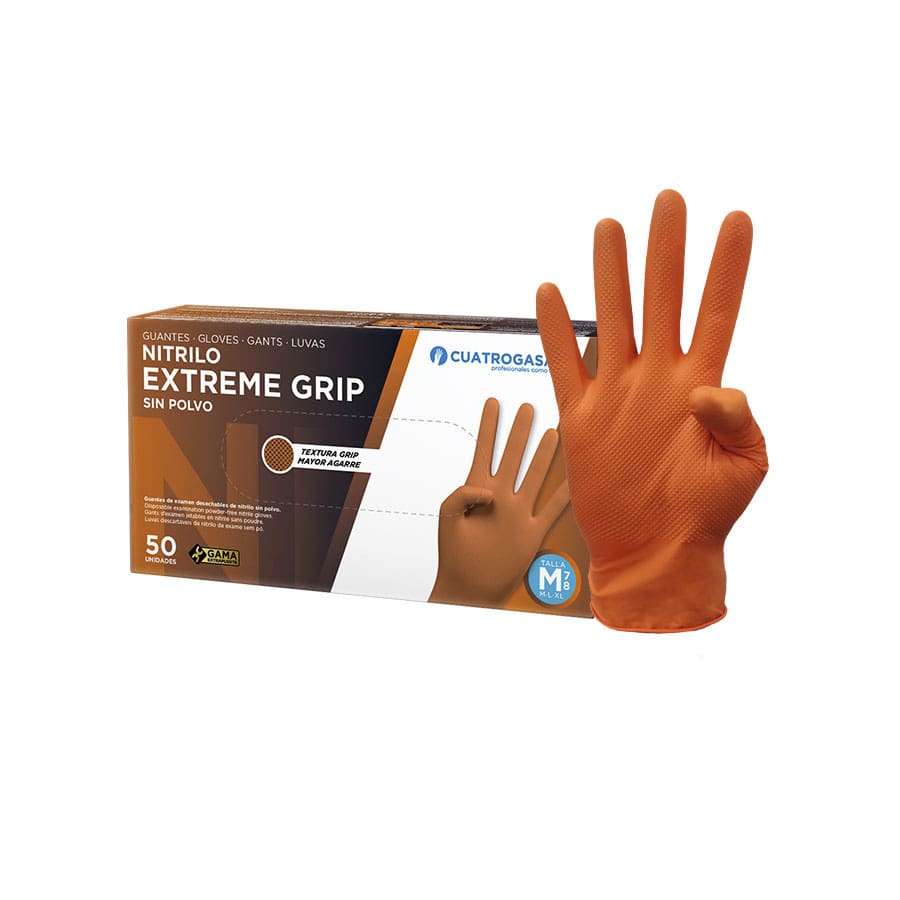 Guante Nitrilo Extreme Grip Naranja