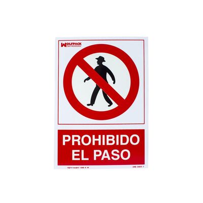 cartel prohibido paso