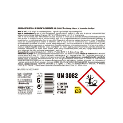 Etiqueta Algicida sin cloro