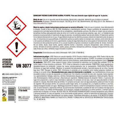 Etiqueta cloro rapido